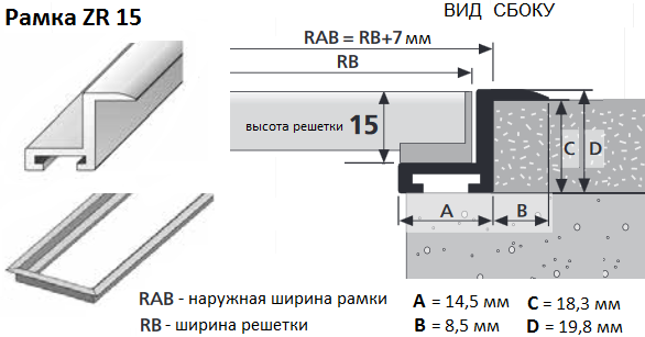 Декорирующая окантовочная рамка ZR 15 для конвектора Mohlenhoff
